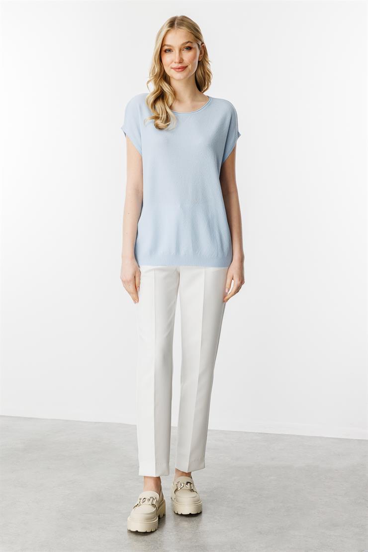 Triko Kolsuz Bluz-Mavi