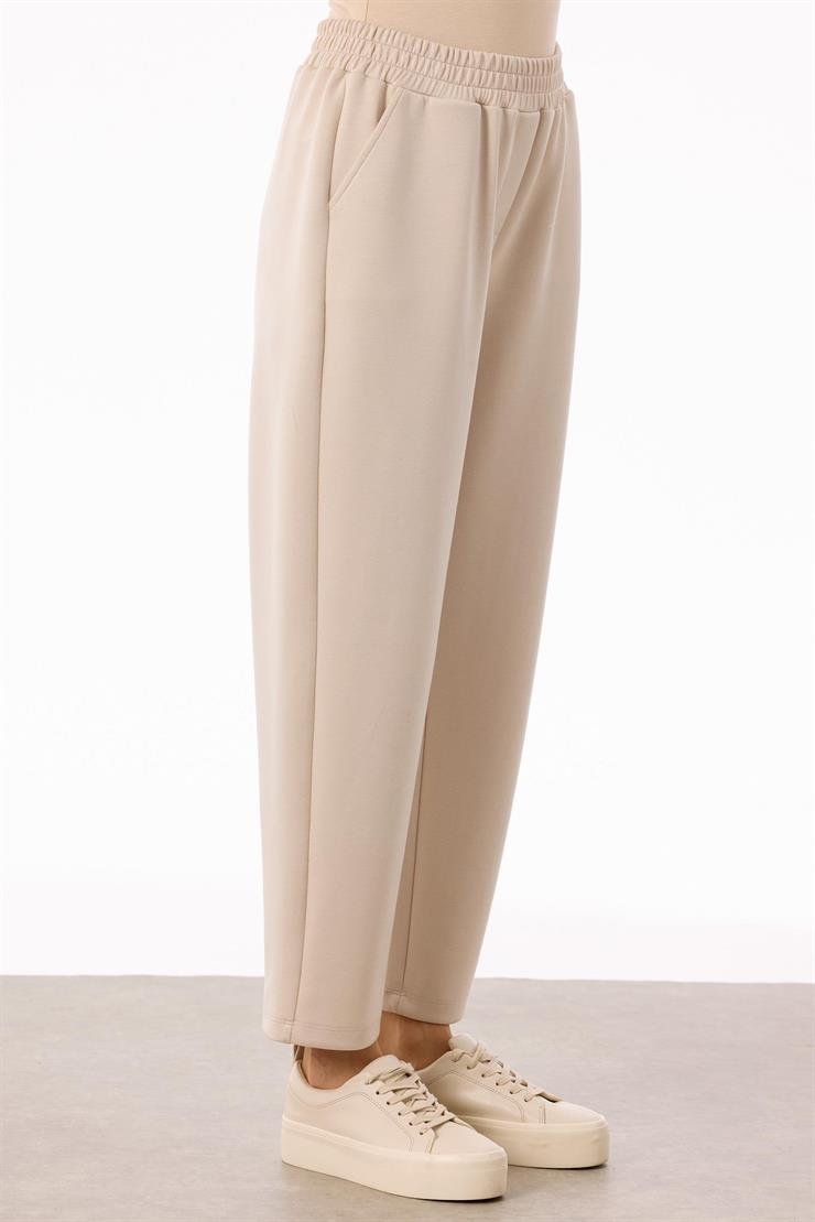 Triko Ve Teknik Kumaş Detaylı Takım BEJ