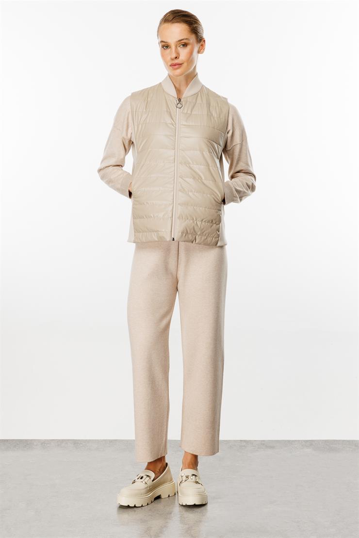 Triko Yakalı  Kapitone Yelek-VİZON