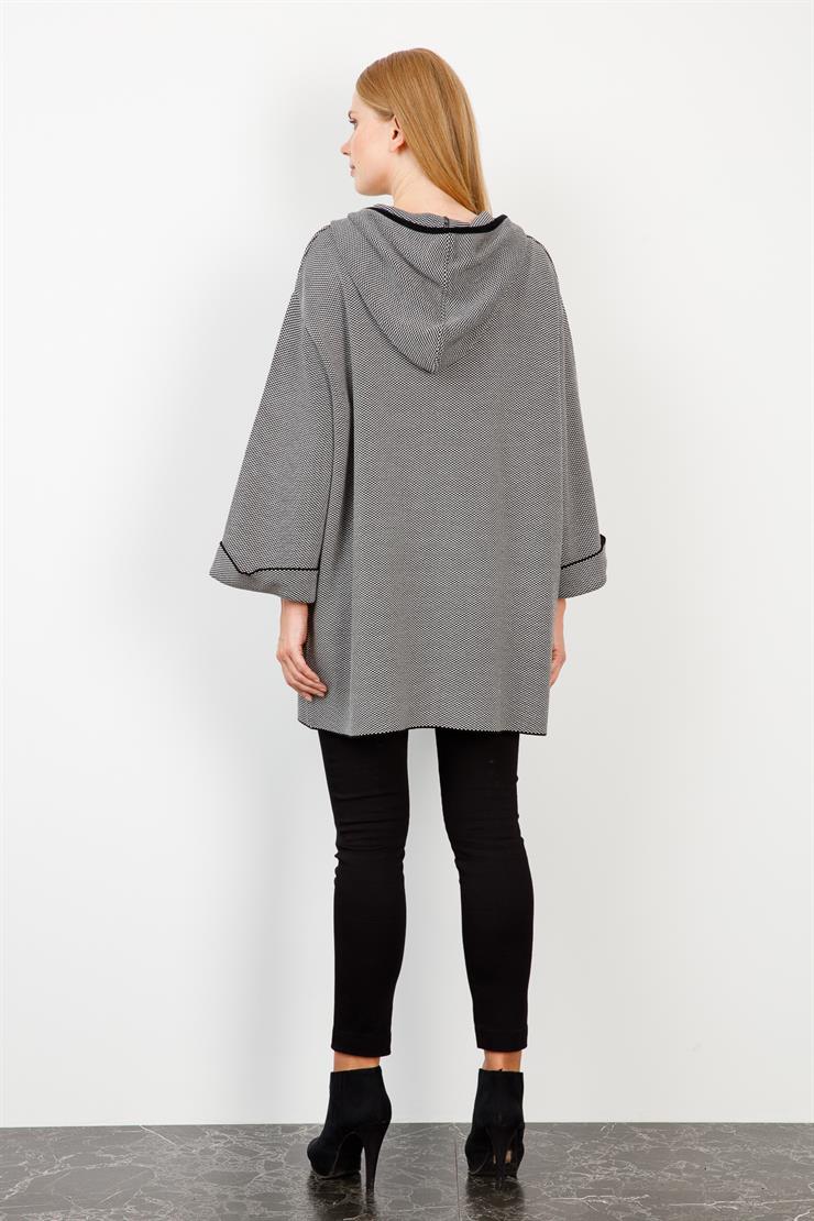 Truvakar Kol Triko Hırka-Siyah-Ekru