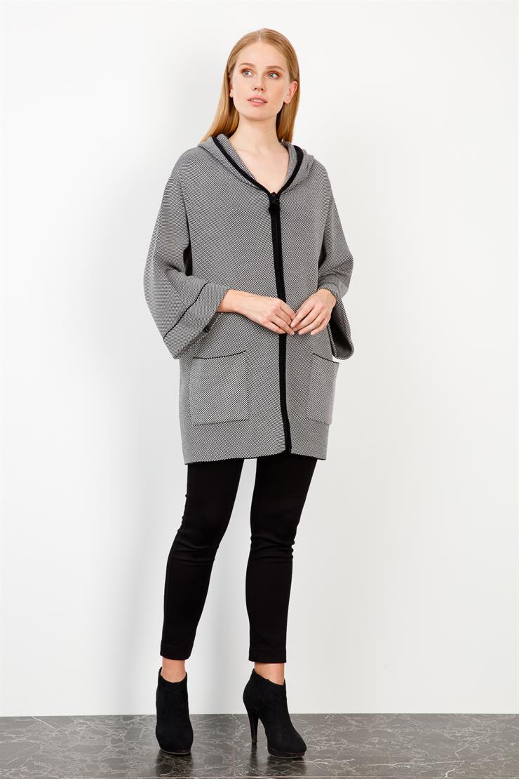 Truvakar Kol Triko Hırka-Siyah-Ekru