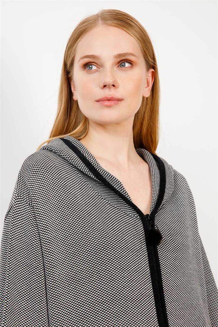 Truvakar Kol Triko Hırka-Siyah-Ekru