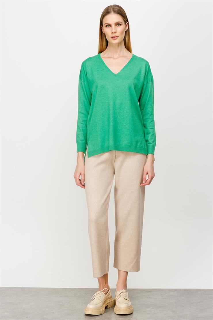 V Yaka Basic Triko Bluz-BENETTON