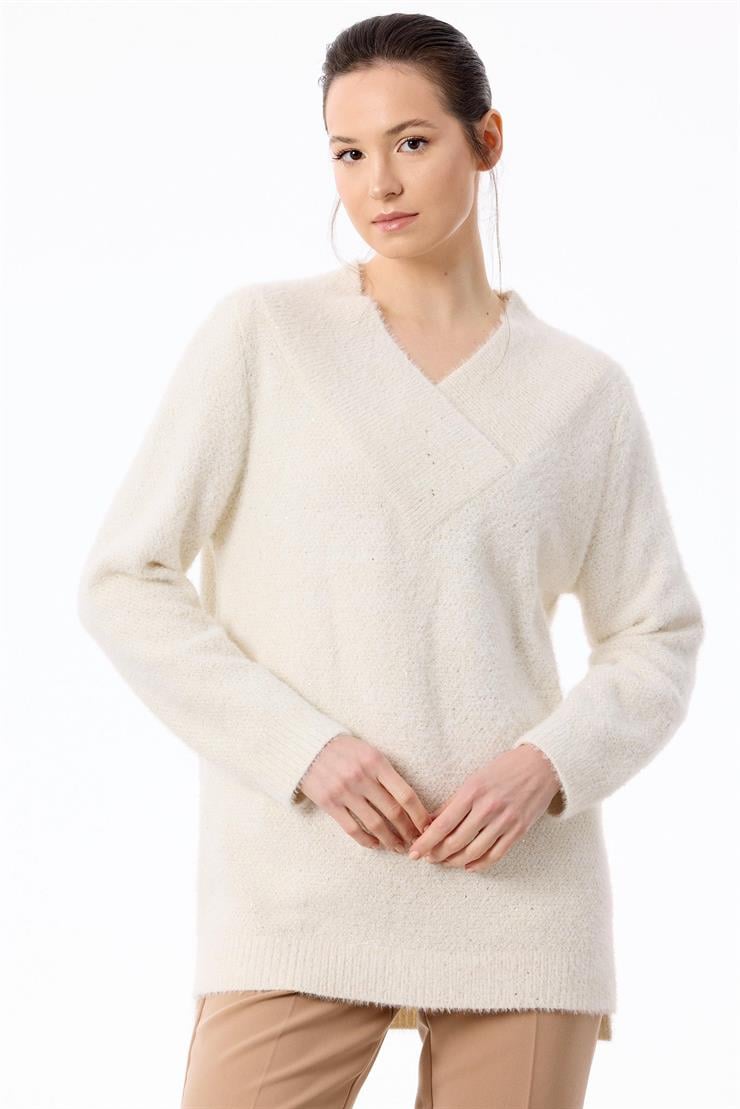 V Yaka Pullu Tunik EKRU