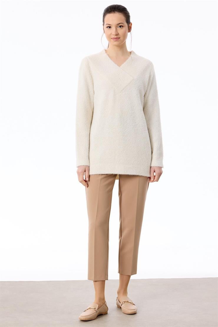 V Yaka Pullu Tunik EKRU