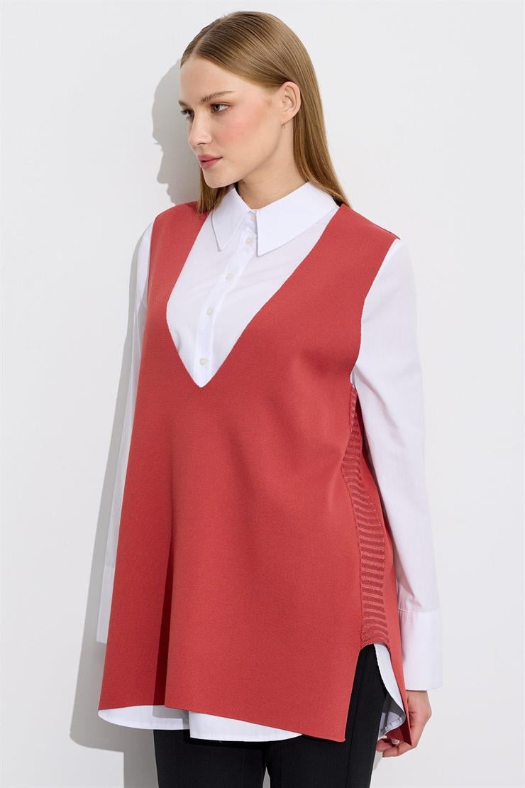 V Yaka Rayon Süveter SOMON