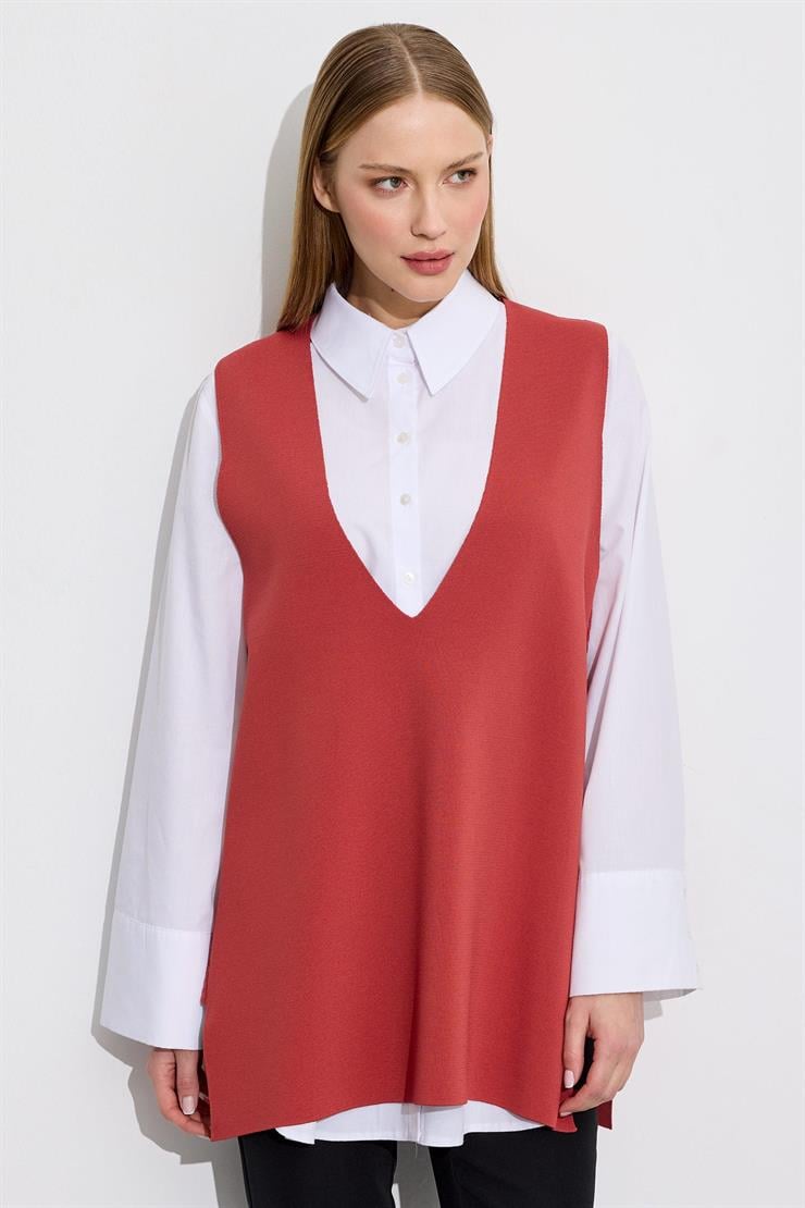 V Yaka Rayon Süveter SOMON