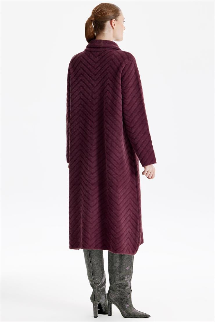 YAKA DETAYLI TRİKO KABAN MÜRDÜM