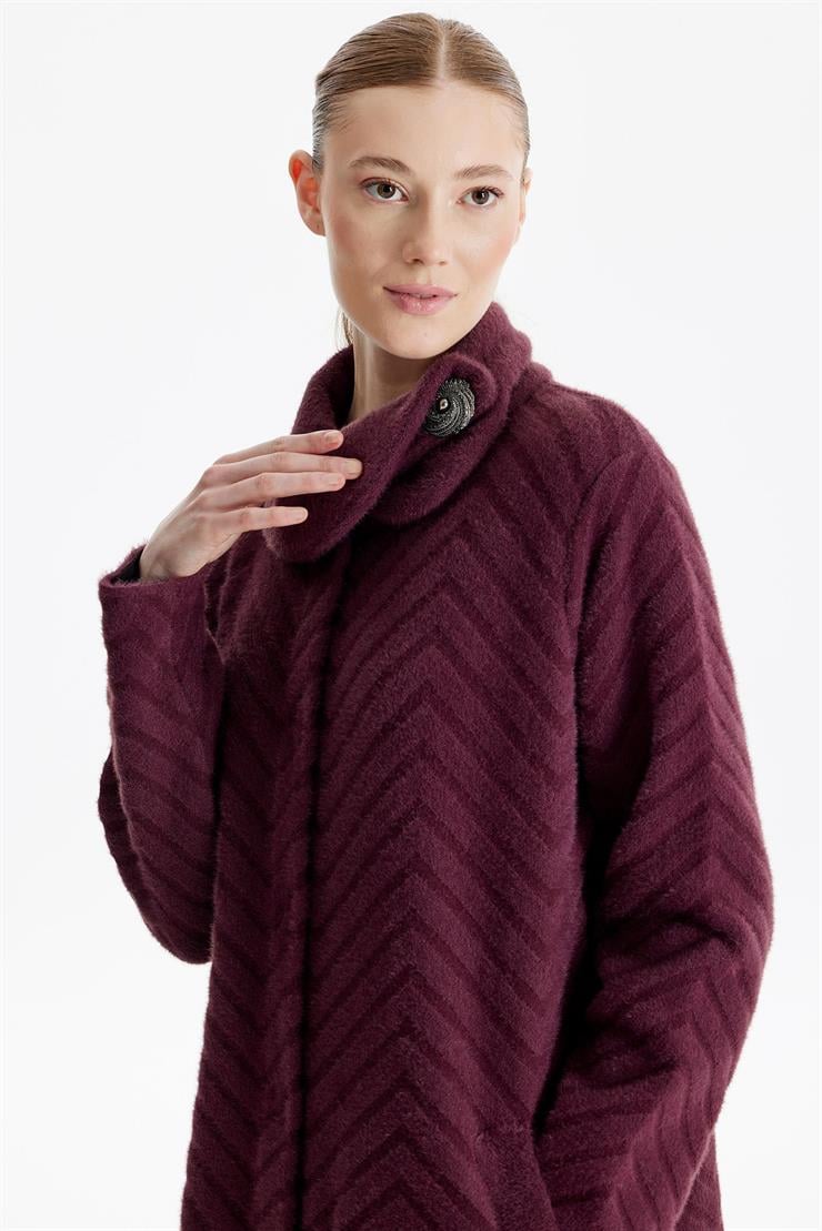 YAKA DETAYLI TRİKO KABAN MÜRDÜM