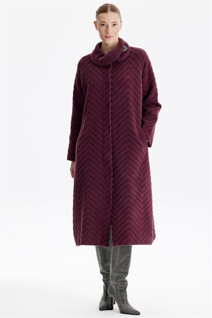 YAKA DETAYLI TRİKO KABAN MÜRDÜM