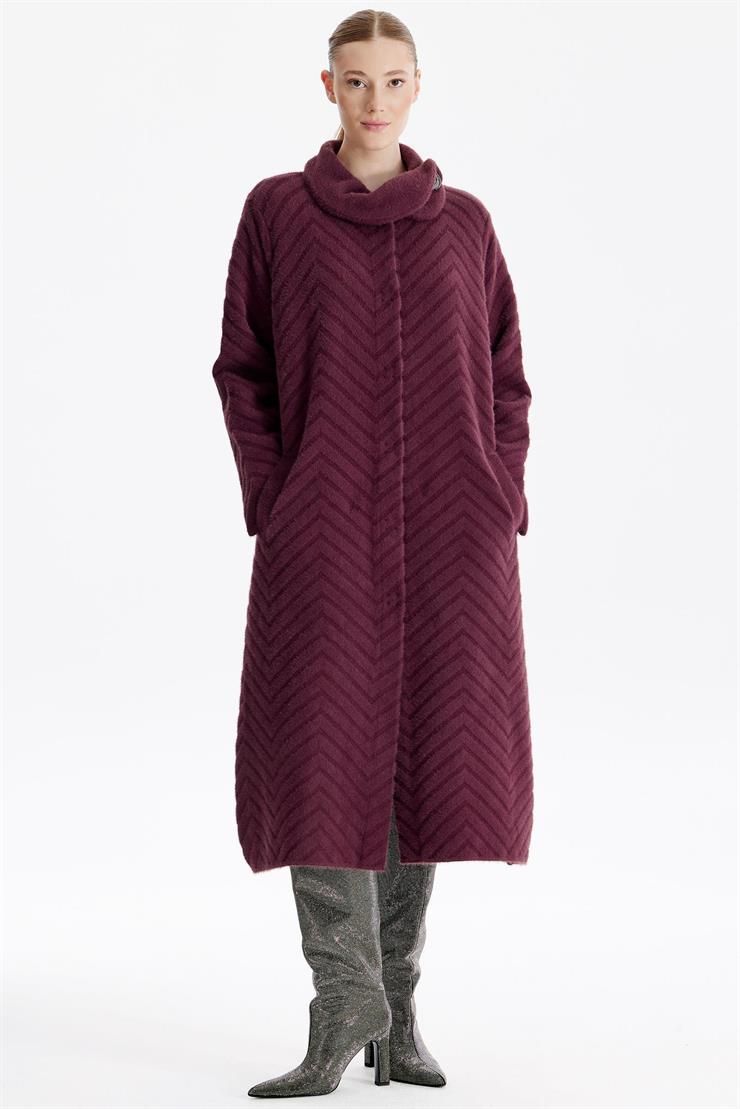 YAKA DETAYLI TRİKO KABAN MÜRDÜM