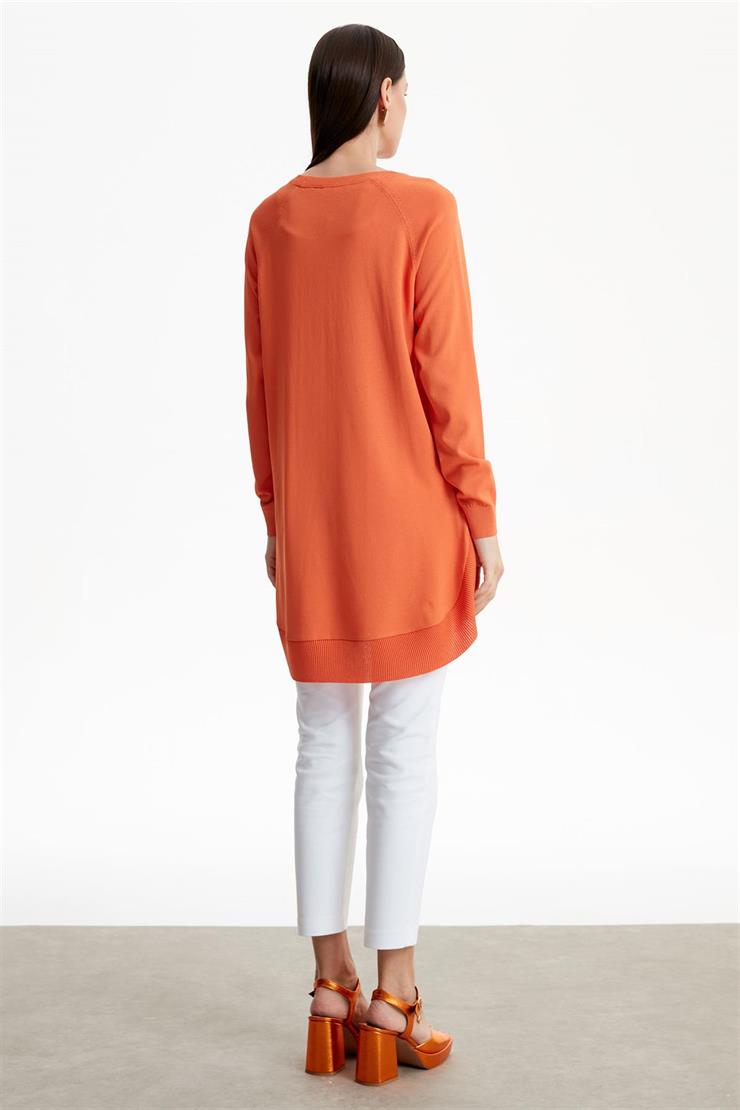 YANLARI OVEL RAYON TUNİK SOMON