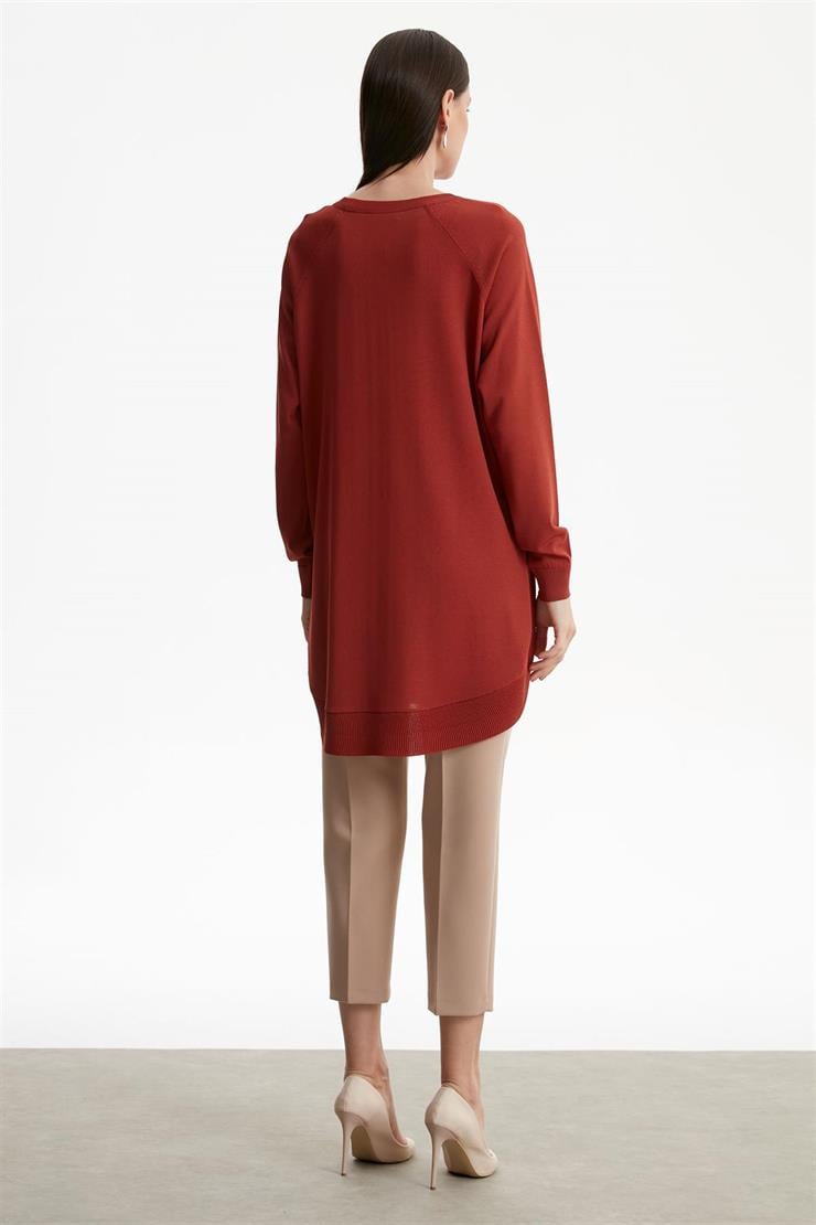 YANLARI OVEL RAYON TUNİK TABA