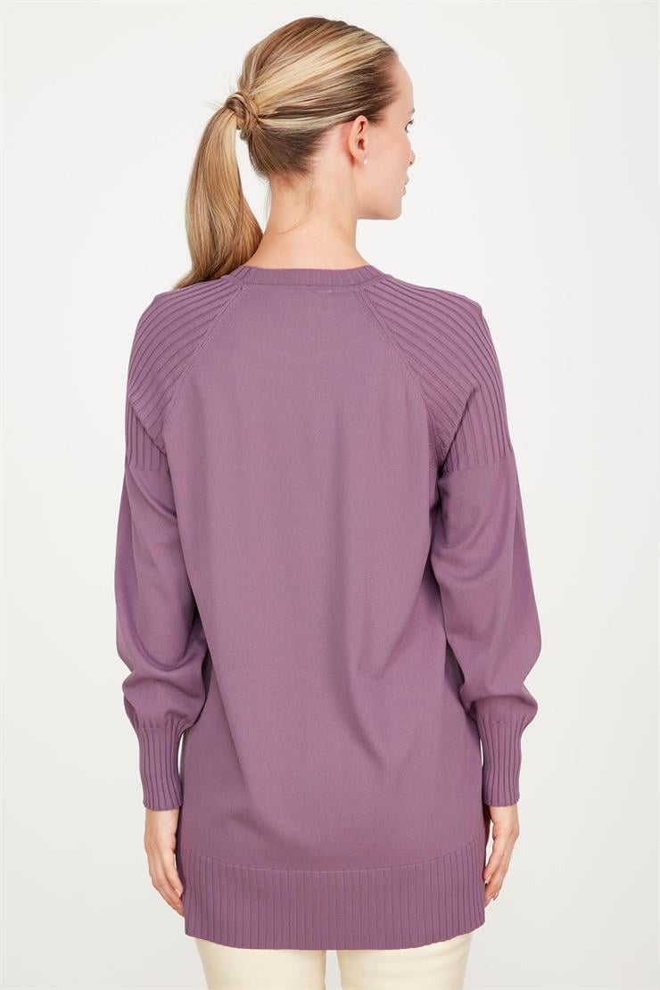 YANLARI YIRTMAÇLI RAYON TUNİK VİOLET