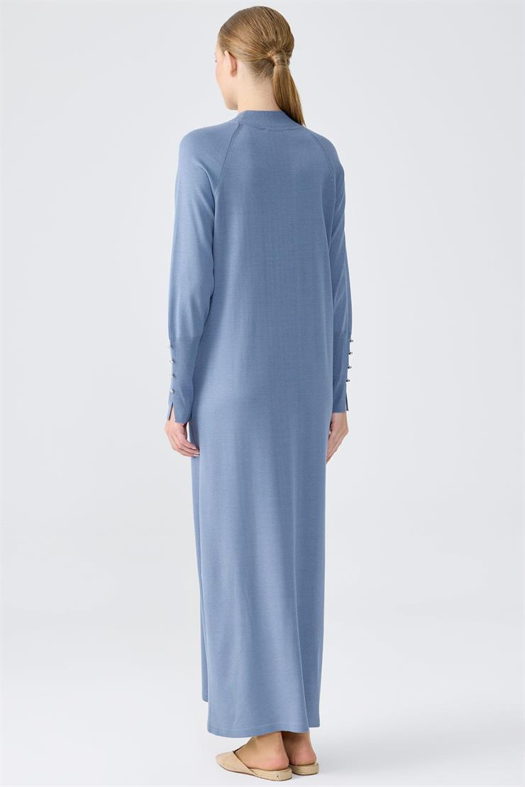 Yarım Balıkçı Basic Triko Elbise C.BLUE