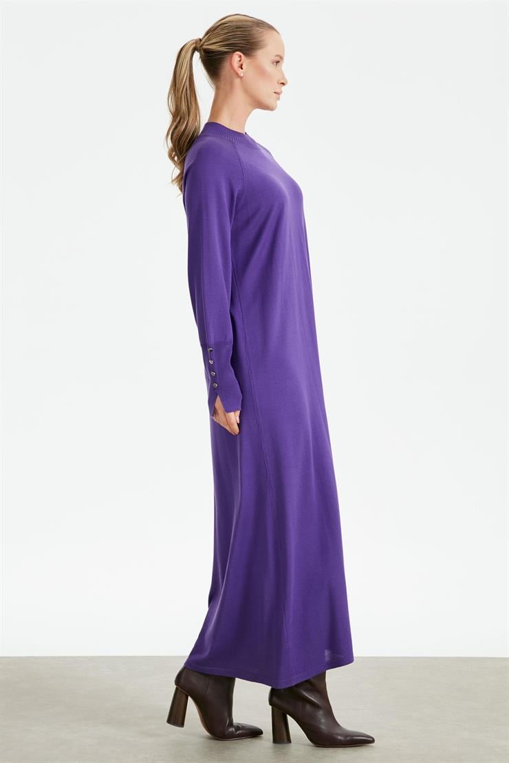 Yarım Balıkçı Basic Triko Elbise MOR