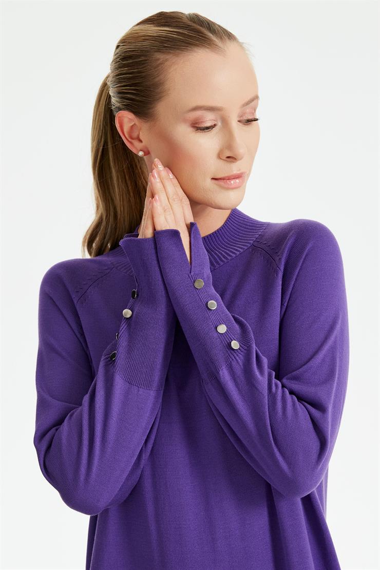 Yarım Balıkçı Basic Triko Elbise MOR