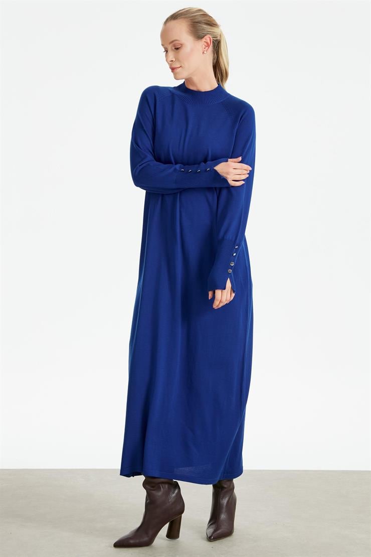 Yarım Balıkçı Basic Triko Elbise SAKS