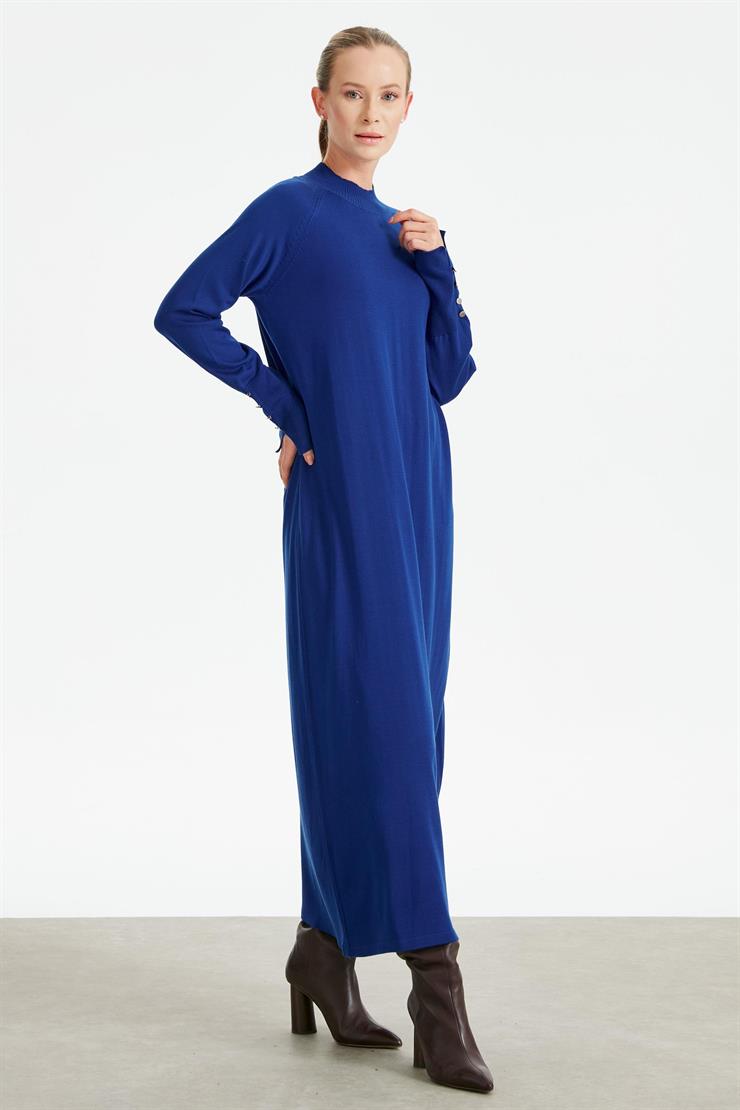 Yarım Balıkçı Basic Triko Elbise SAKS