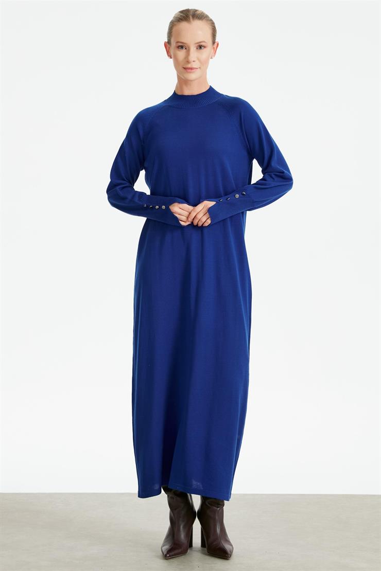 Yarım Balıkçı Basic Triko Elbise SAKS