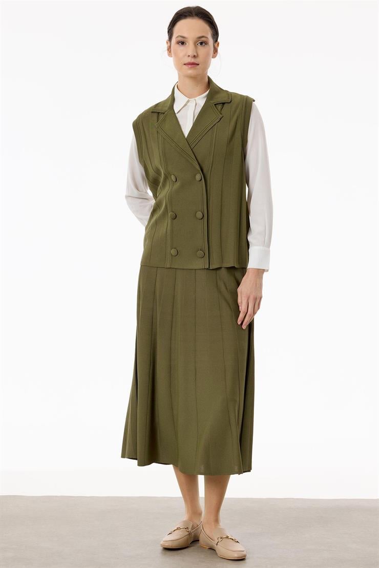 Yelekli Etekli Rayon Takım HAKİ