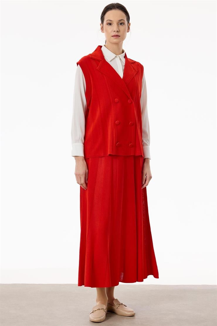 Yelekli Etekli Rayon Takım MERCAN