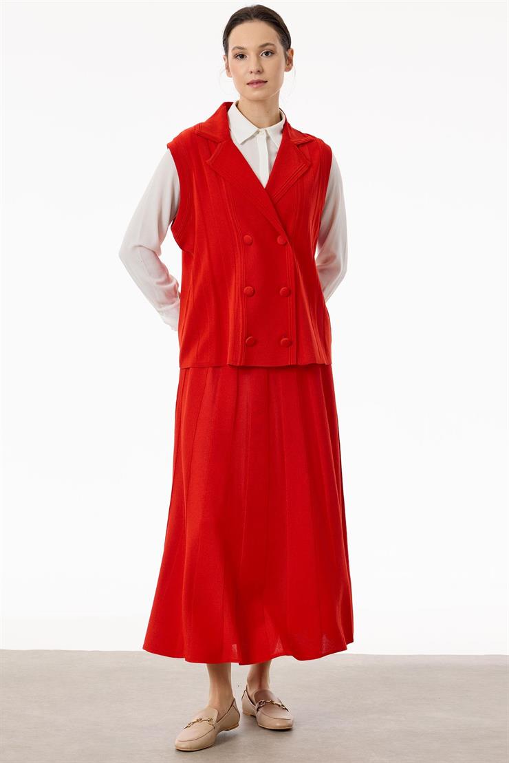 Yelekli Etekli Rayon Takım MERCAN