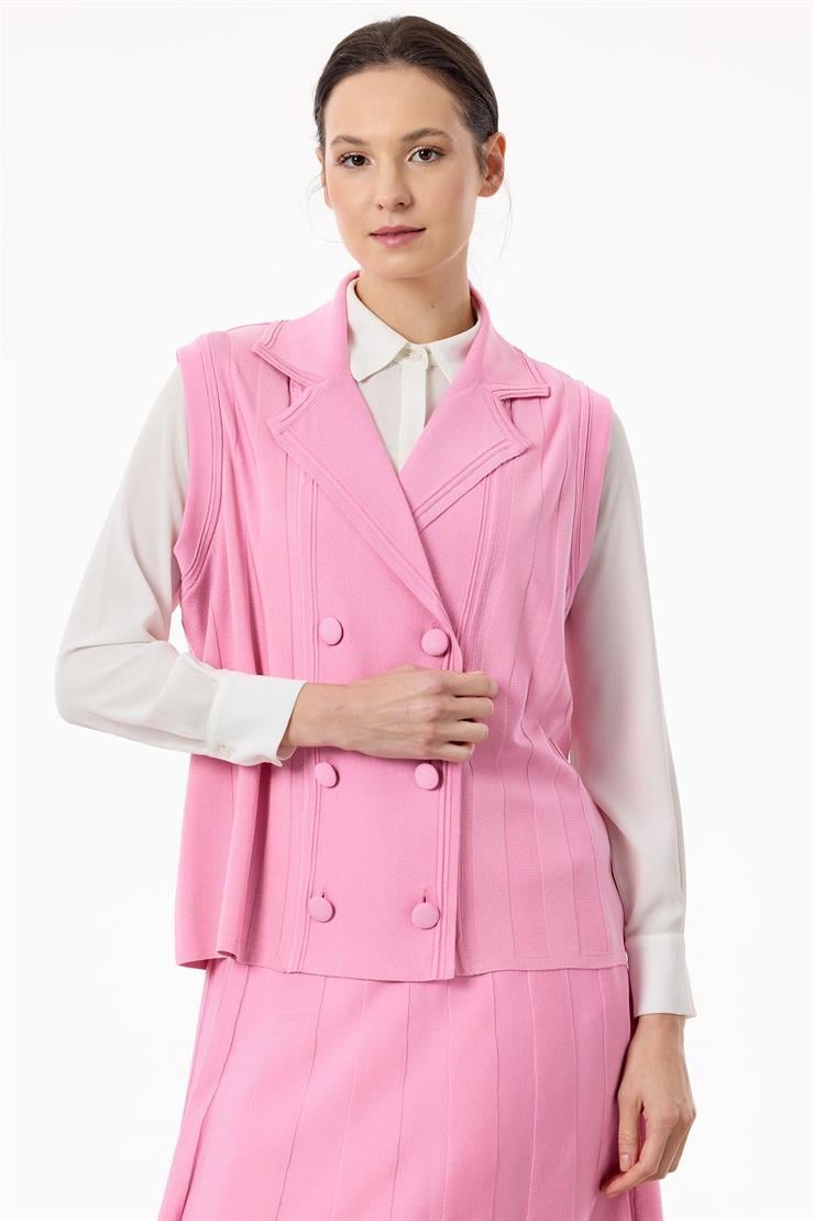 Yelekli Etekli Rayon Takım PEMBE