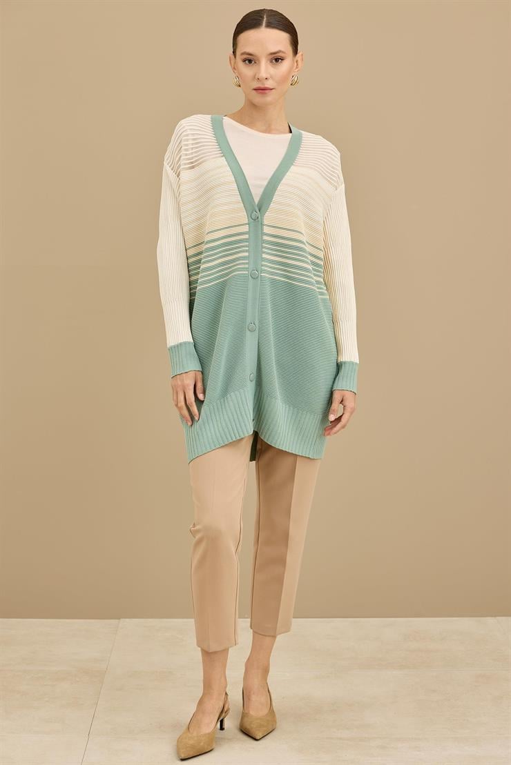 Yığma Detaylı Rayon Hırka MİNT