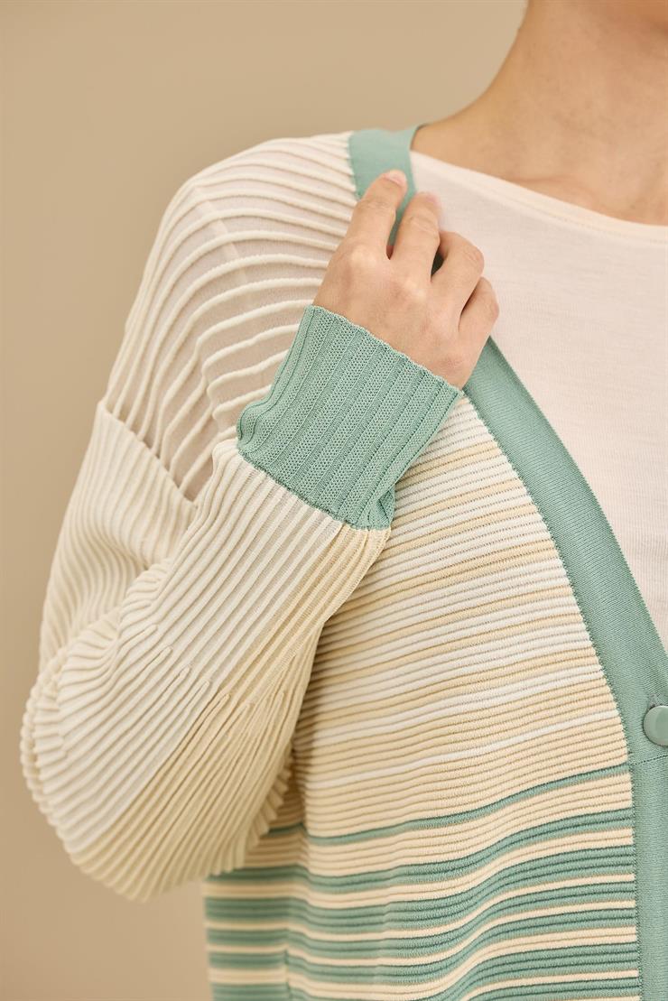 Yığma Detaylı Rayon Hırka MİNT