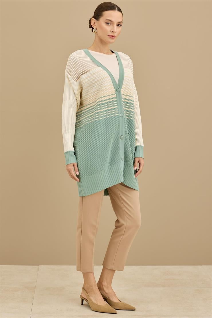 Yığma Detaylı Rayon Hırka MİNT