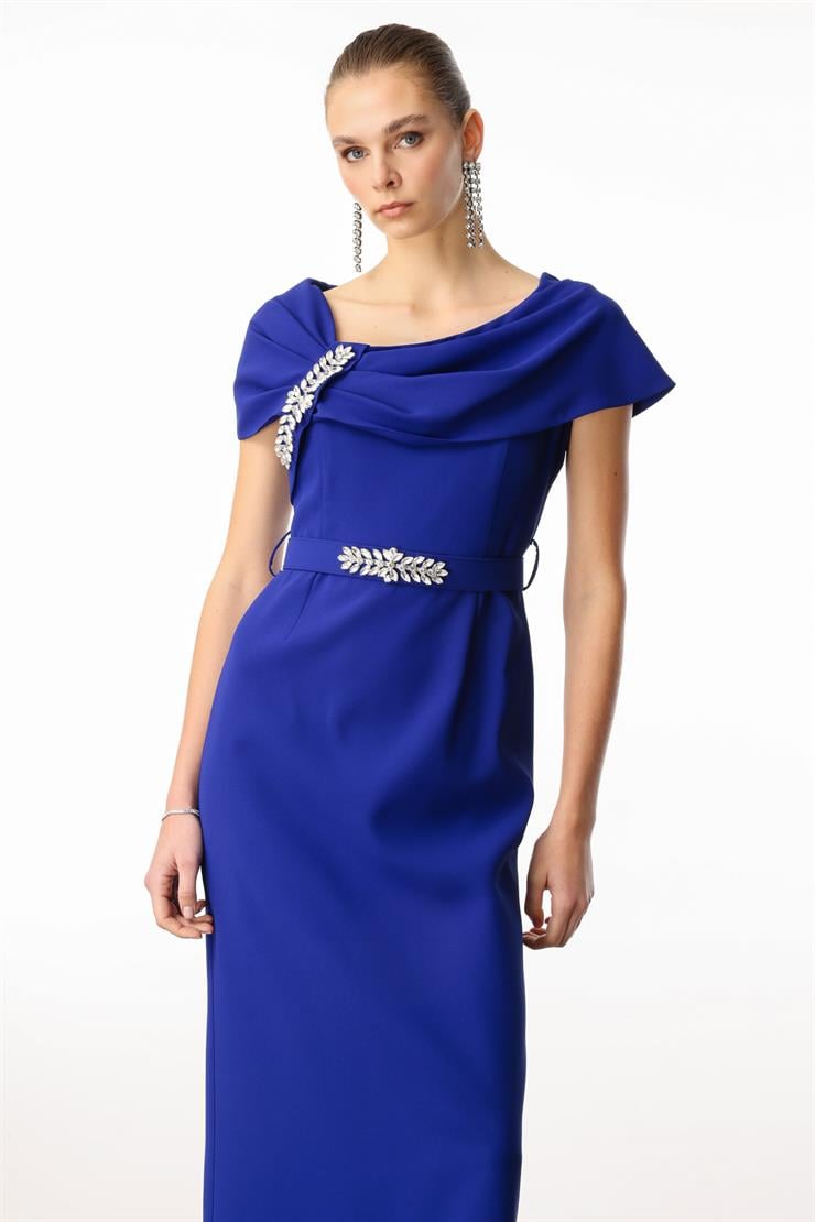 Modailgi  Aksesuar Detaylı Elbise Saks