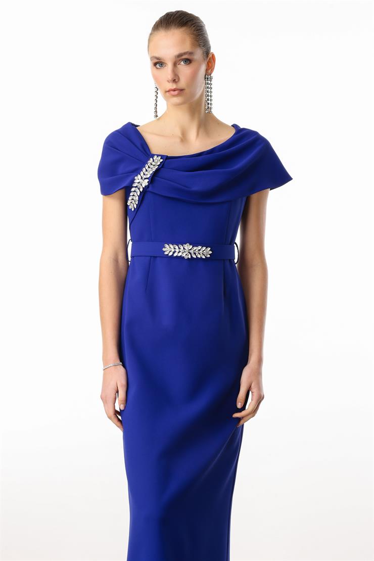 Modailgi  Aksesuar Detaylı Elbise Saks