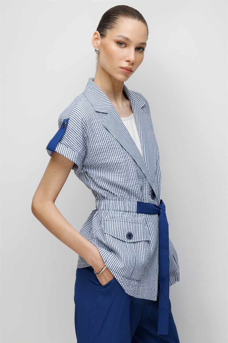 Modailgi Apoletli Duble Kol Beli Büzgülü Torba Cep İkili Takım - 40094