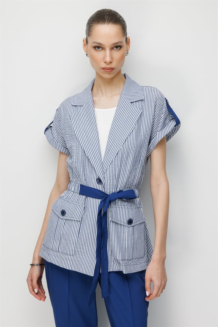 Modailgi Apoletli Duble Kol Beli Büzgülü Torba Cep İkili Takım - 40094