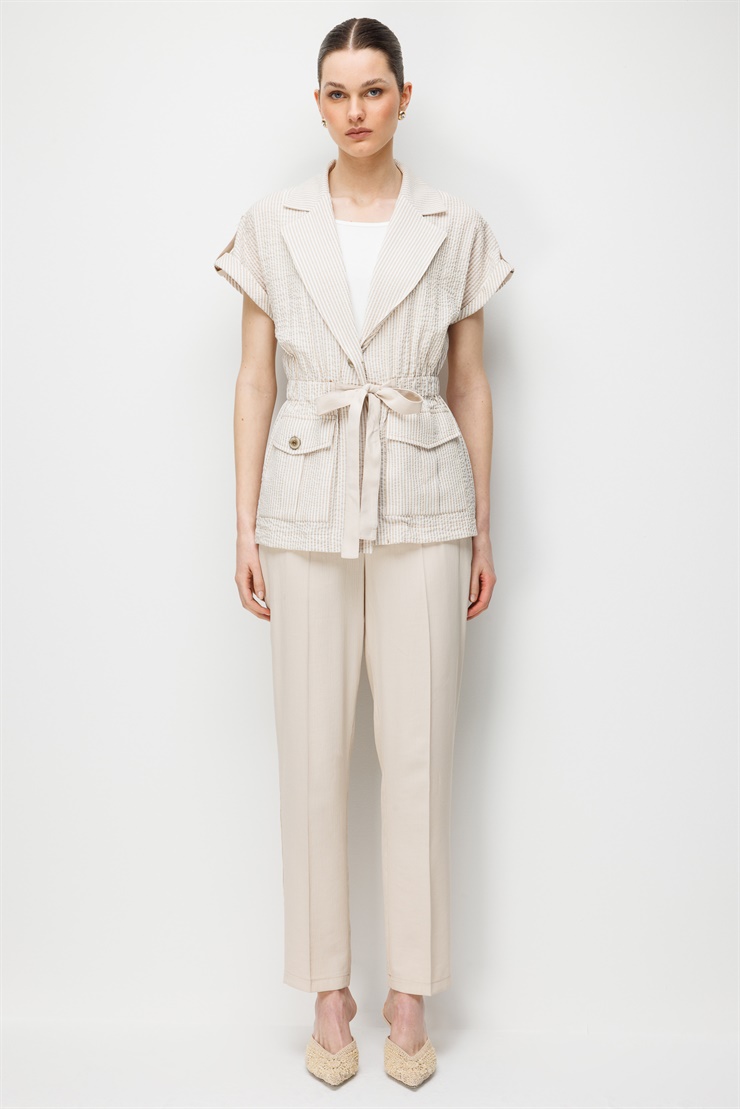 Modailgi Apoletli Duble Kol Beli Büzgülü Torba Cep İkili Takım - 40094