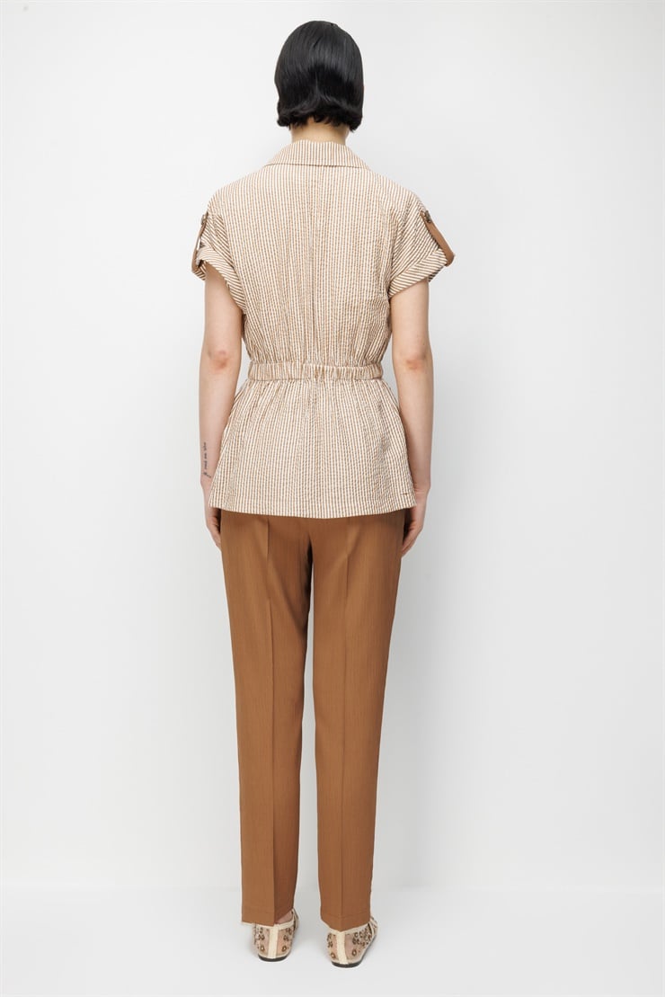 Modailgi Apoletli Duble Kol Beli Büzgülü Torba Cep İkili Takım - 40094