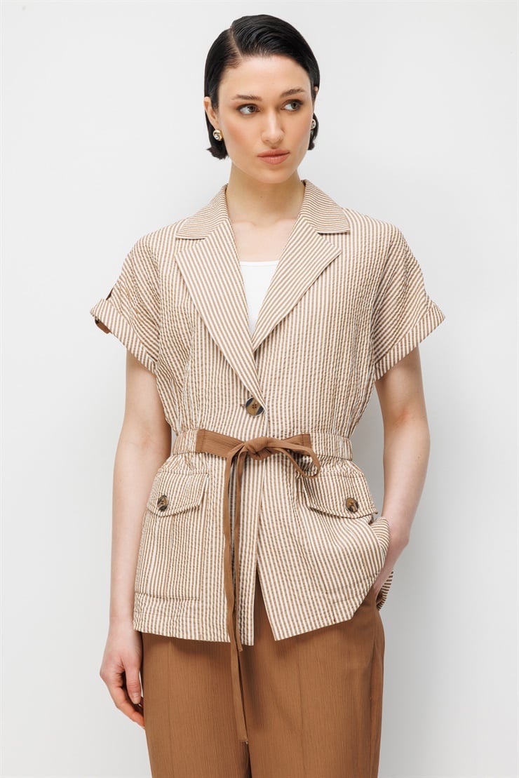 Modailgi Apoletli Duble Kol Beli Büzgülü Torba Cep İkili Takım - 40094