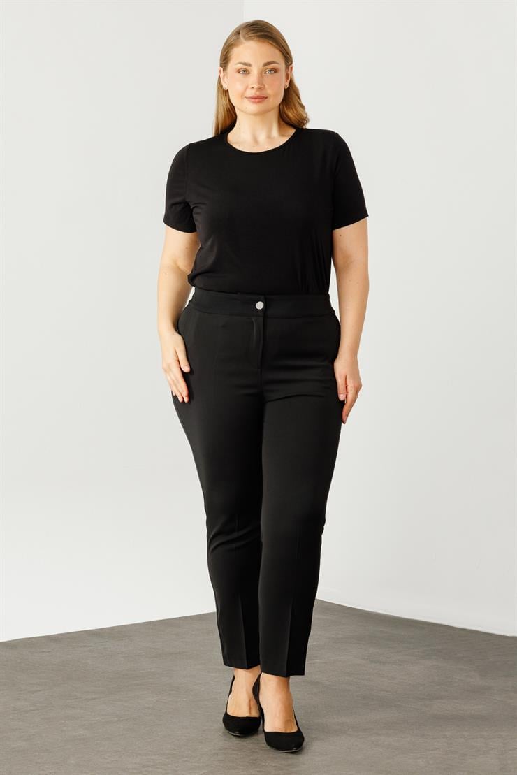 Modailgi  Arka Bel Lastikli Klasik Pantolon - 5063 Siyah