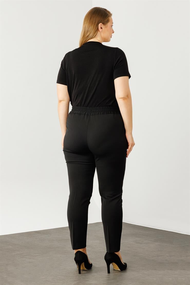 Modailgi  Arka Bel Lastikli Klasik Pantolon - 5063 Siyah