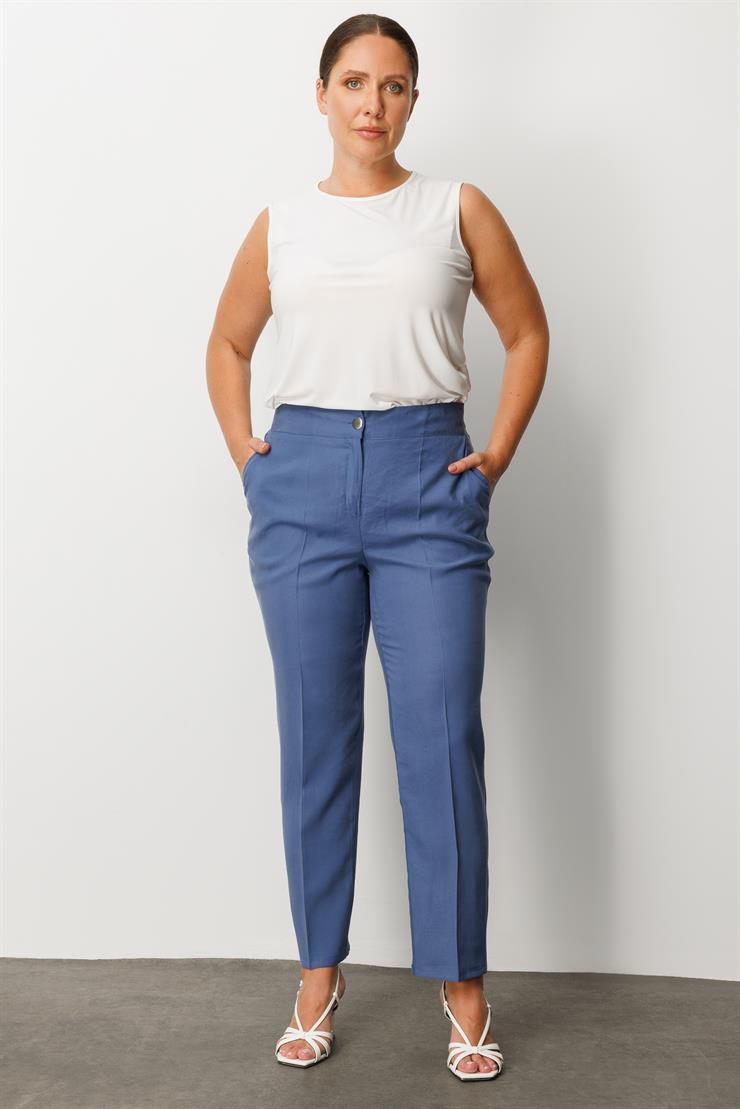 Modailgi  Arka Beli Lastikli Pantolon İndigo