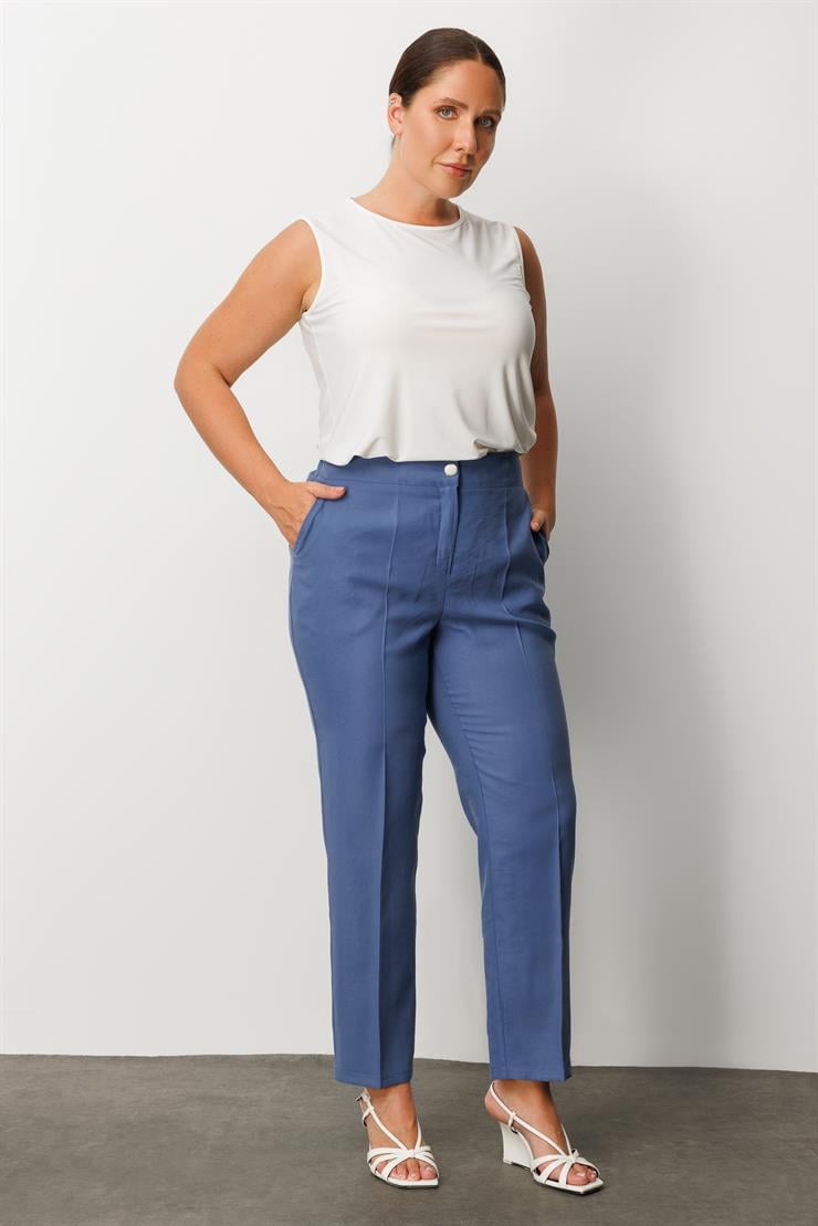 Modailgi  Arka Beli Lastikli Pantolon İndigo