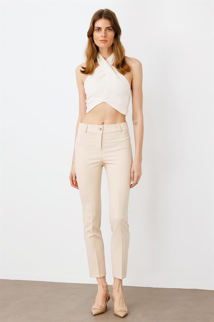 Modailgi  Arka Cep Detaylı Dar Paça Pantolon Taş