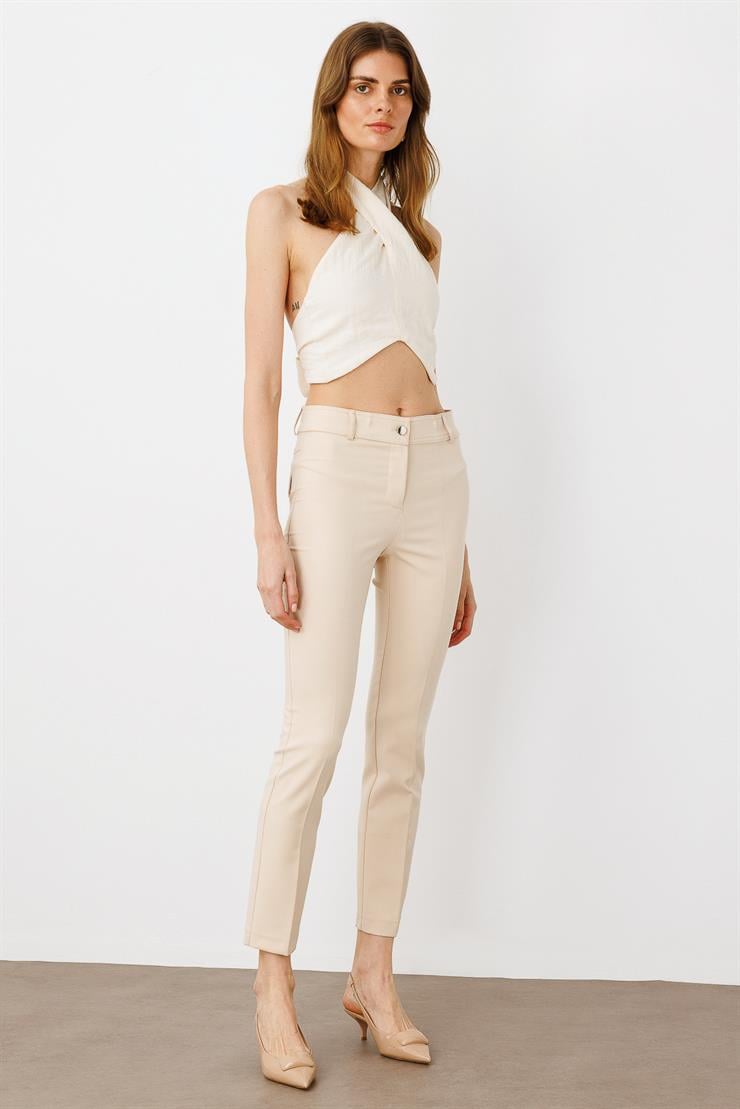Modailgi  Arka Cep Detaylı Dar Paça Pantolon Taş