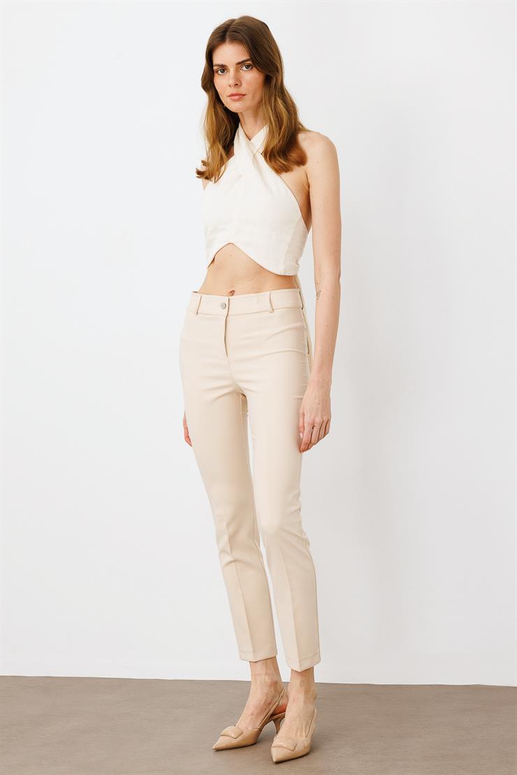 Modailgi  Arka Cep Detaylı Dar Paça Pantolon Taş