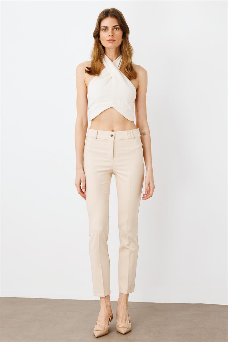 Modailgi  Arka Cep Detaylı Dar Paça Pantolon Taş