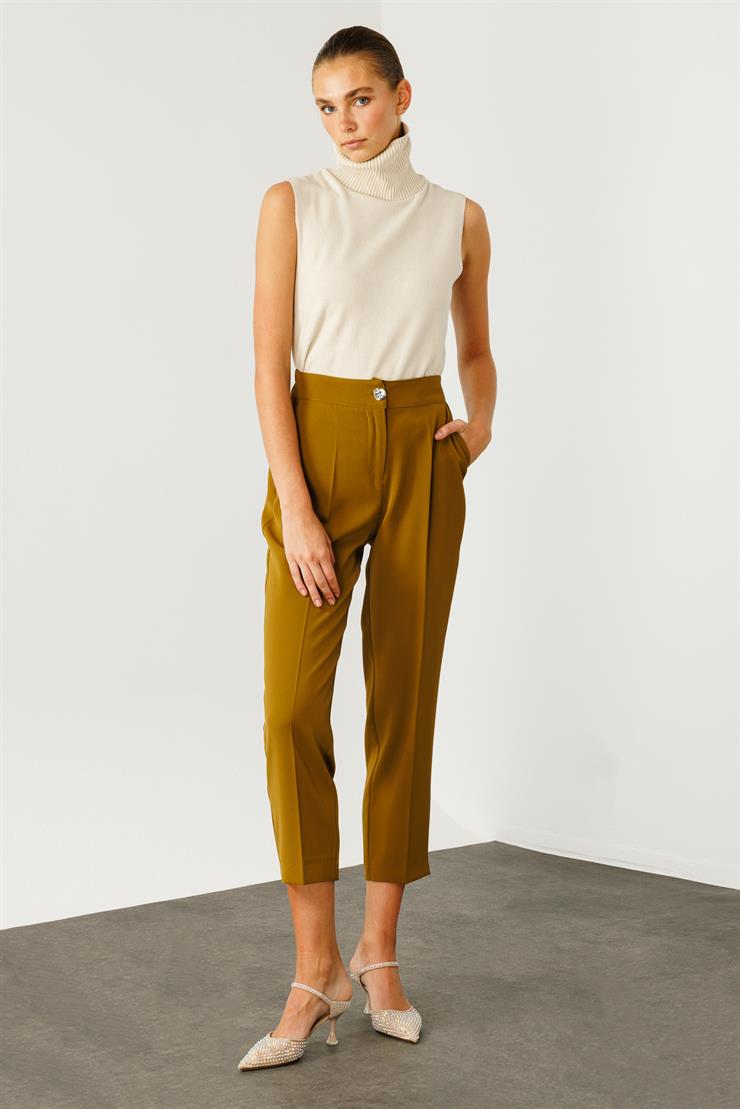 Modailgi  Arka Kemeri Lastikli Yan Cep Pantolon - 7068 Olive