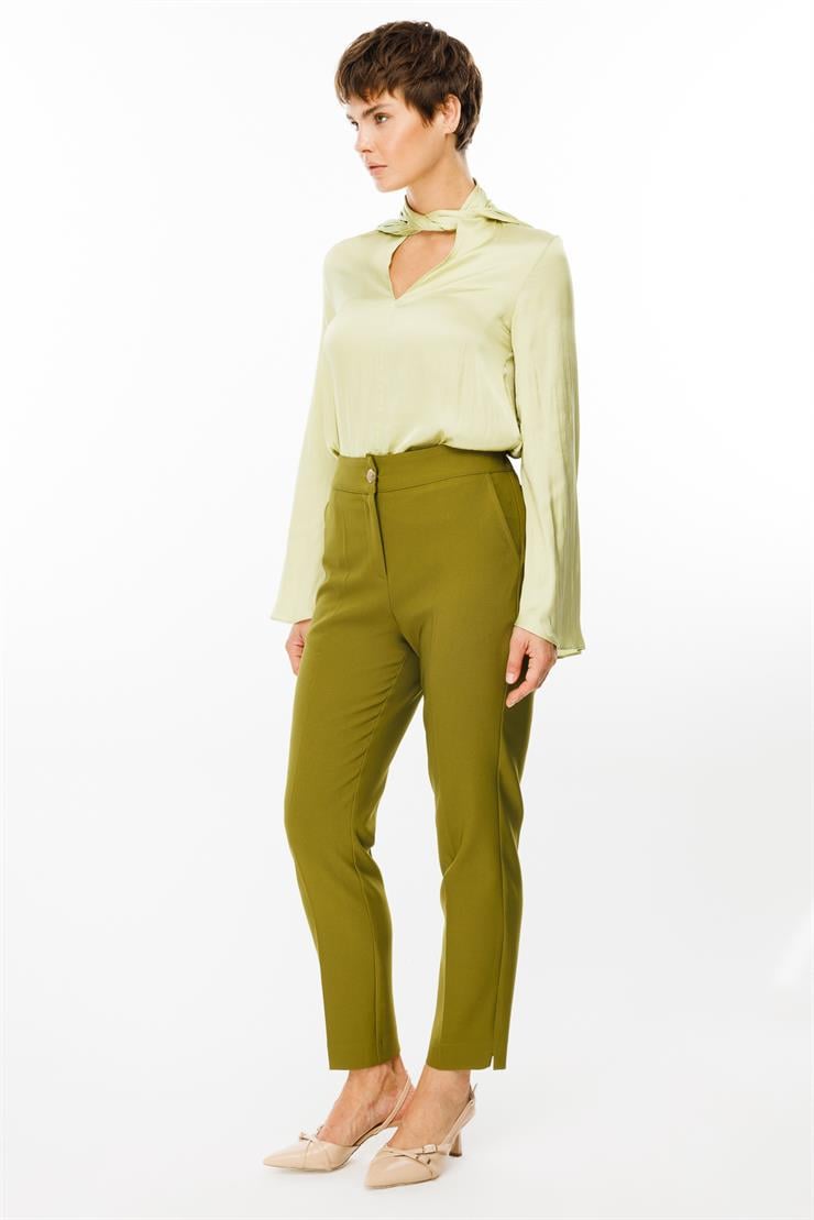 Modailgi  Arka Kemeri Lastikli Yandan Cepli Pantolon - 7057 Olive