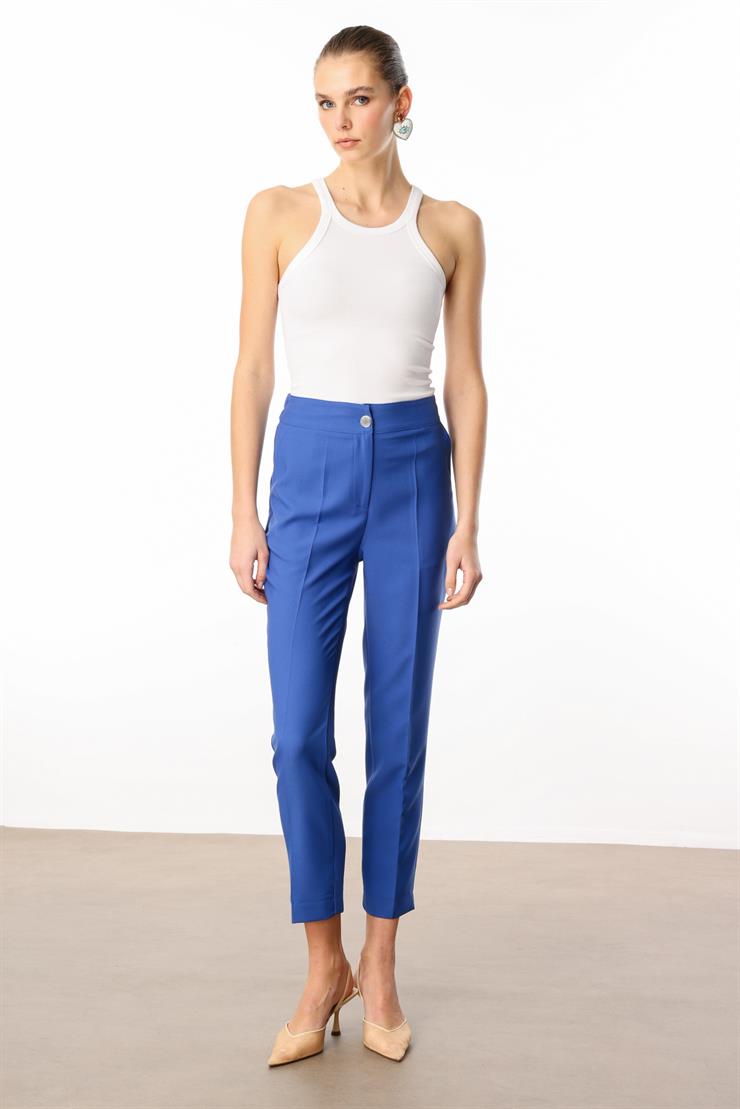 Modailgi  Arka Kemeri Lastikli Yandan Cepli Pantolon - 7057 Mavi