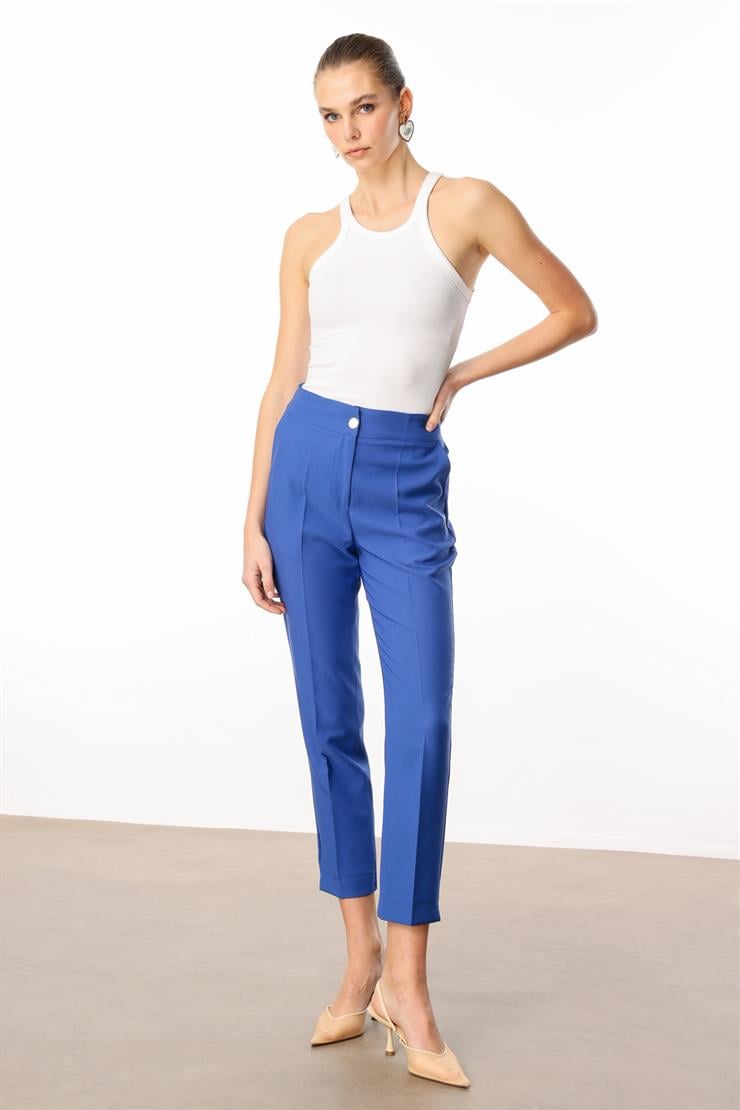 Modailgi  Arka Kemeri Lastikli Yandan Cepli Pantolon - 7057 Mavi